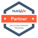HubSpot Partner badge proudly held by Hope Media House, signifying their Solutions Partner Program status.